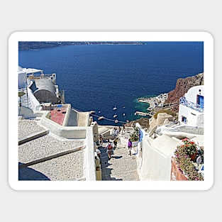 Santorini Caldera from Fira III Sticker